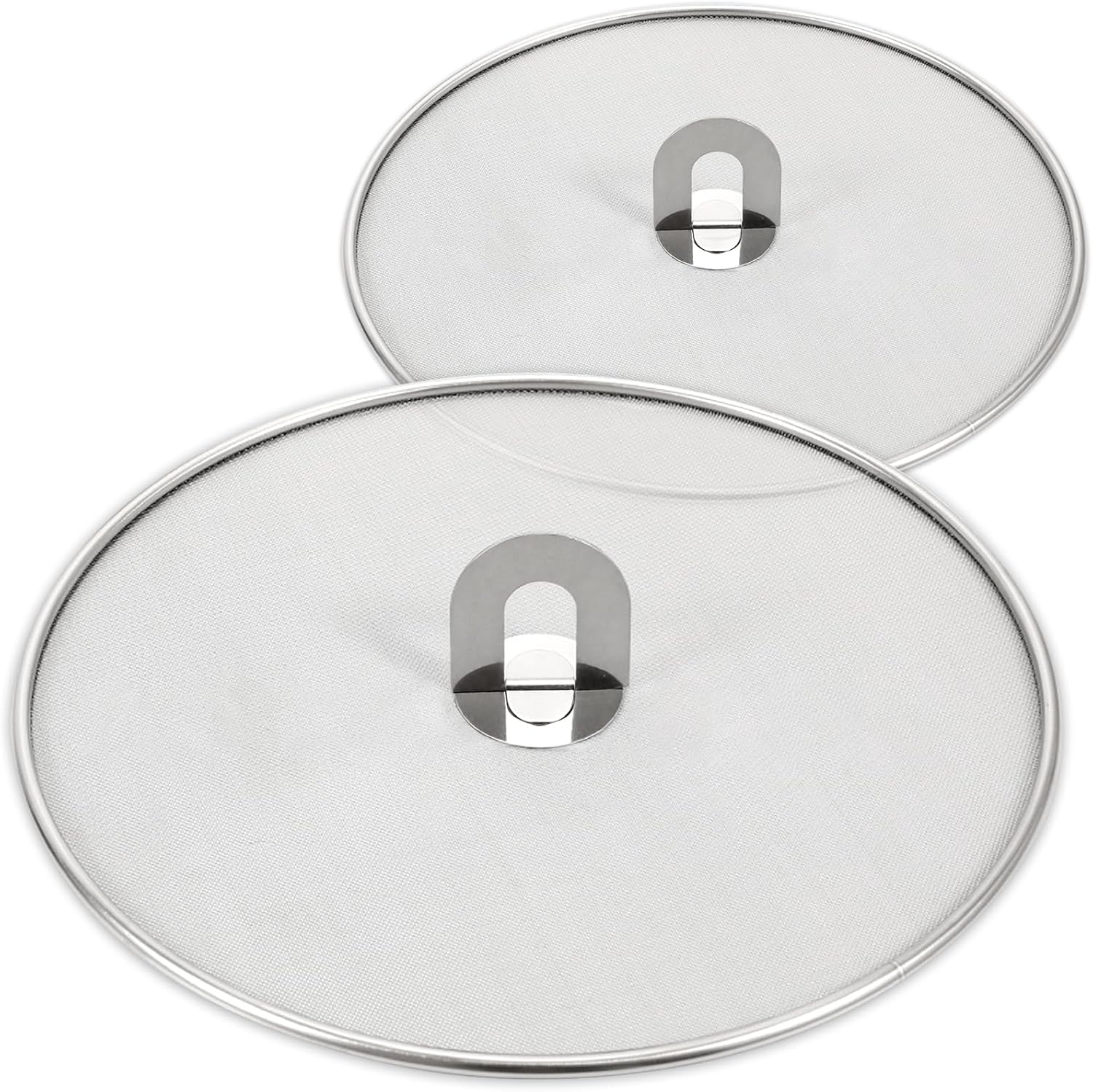 Splatter Screen for Kitchen, Stainless Steel Fine Mesh Splatter Screen for Frying Pan, 10, 13 Inch Grease Splatter Guard with Fold Flat Knob