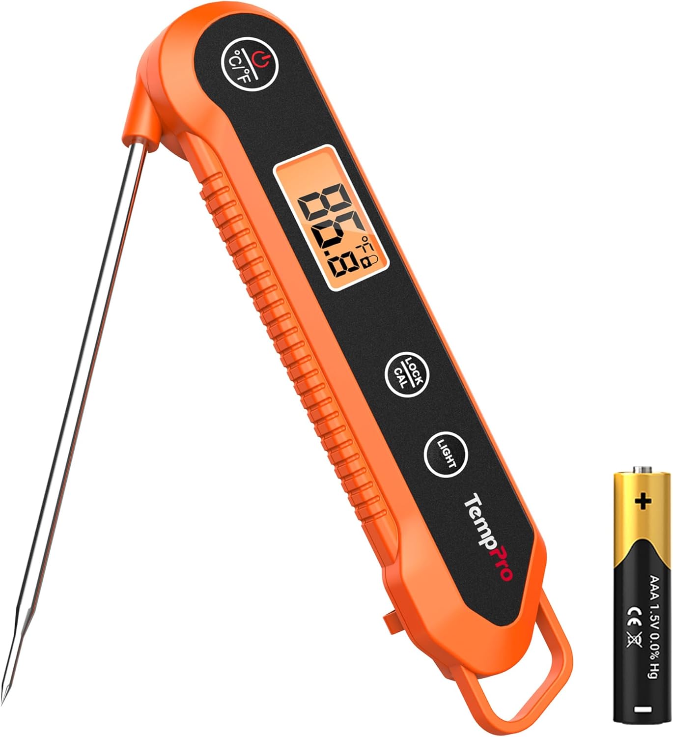 TempPro Digital Instant Read Meat Thermometer for Grilling, Waterproof Food Thermometer with Calibration Backlight Baking Bread Candy Thermometer Cooking Gift for Dad Husband (Previously ThermoPro)