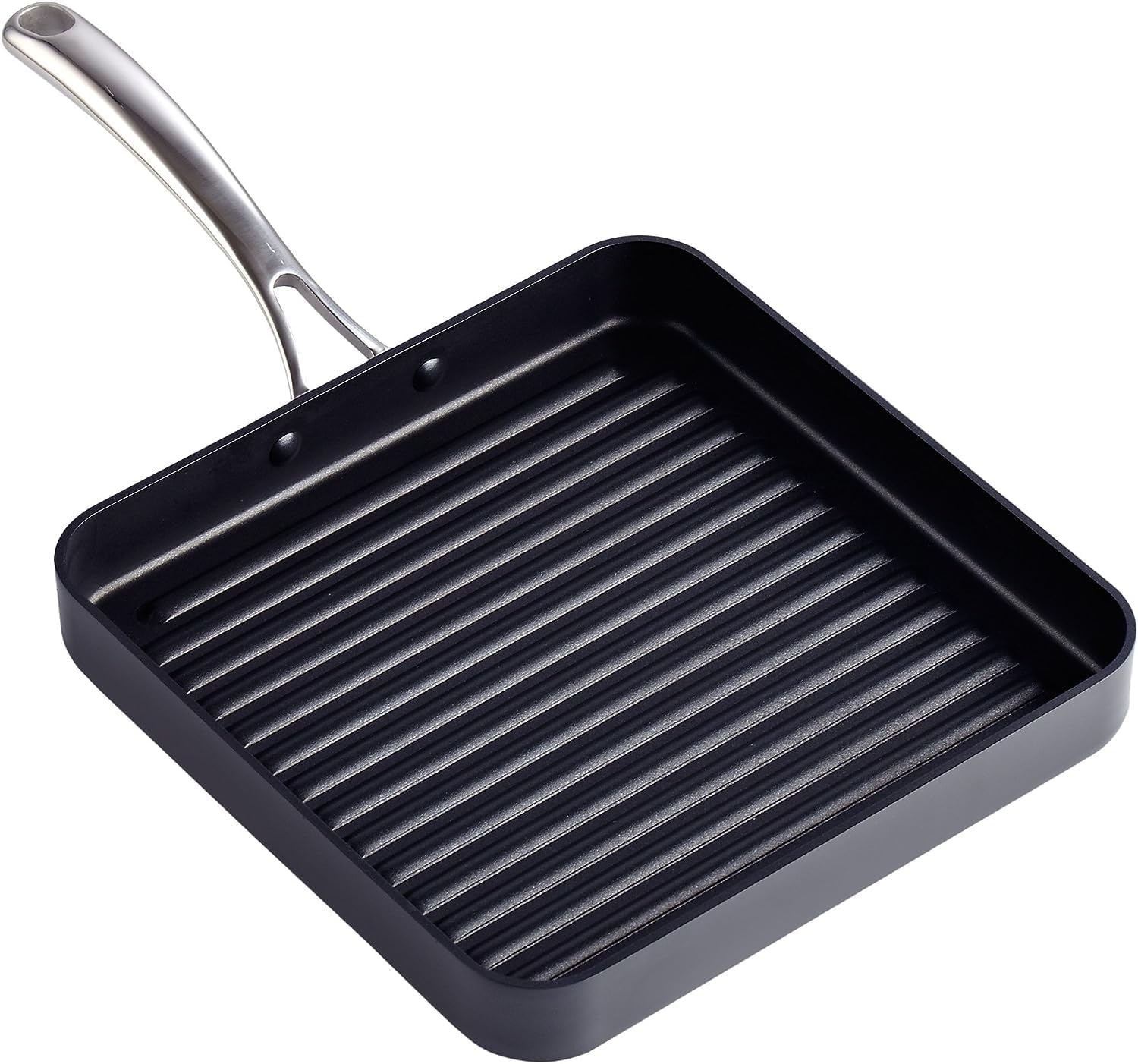 Cooks Standard Classic 11 x 11-Inch Nonstick Square Griddle Pan, Hard Anodized Cookware Grill Pan, Groove Design,Heat-resistant Handle, Not Induction, Black