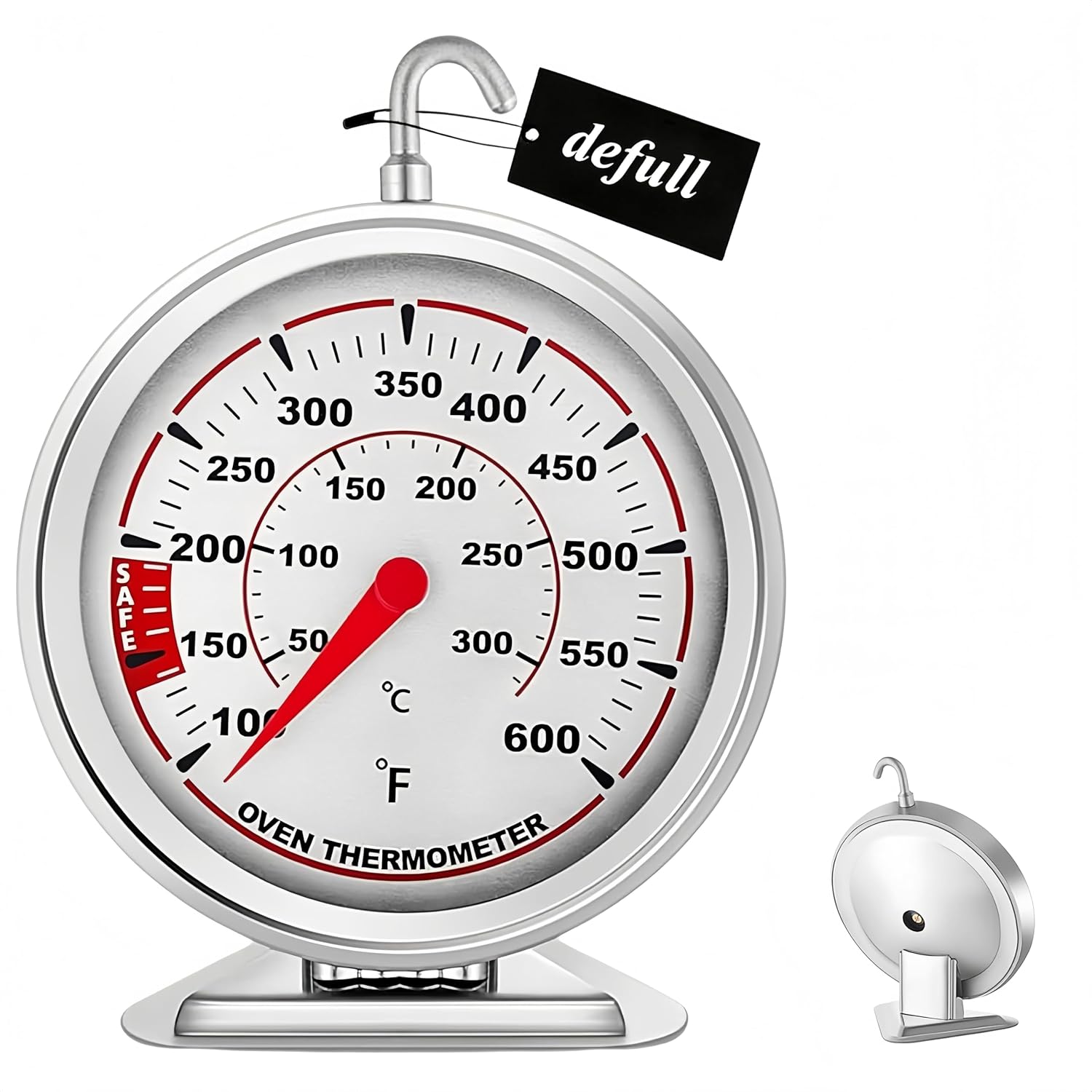 Extra Large 3″ Oven Thermometer with Easy-Read Dial | Accurate Oven Temperature Reading | Dual Scale 100°F-600°F & -40°C-310°C | for Gas/Electric Ovens, Grill, BBQ, Baking, Meat