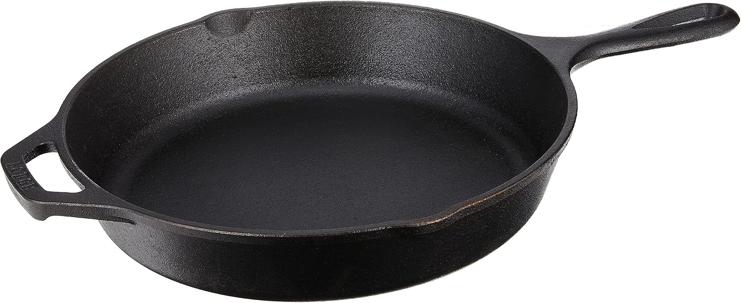 Lodge 8 Inch Pre-Seasoned Cast Iron Stamped Skillet – Signature Teardrop Handle – Use in the Oven, on the Stove, on the Grill, or Over a Campfire – Deer