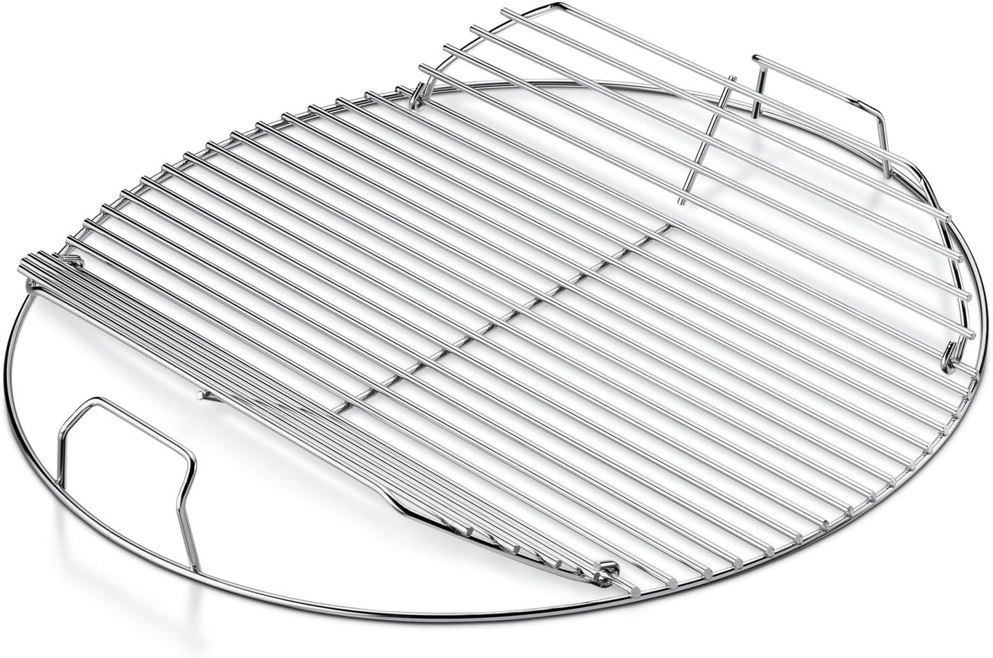 Weber 22-Inch Round Hinged Cooking Grate – Stainless Steel Replacement for Weber Charcoal Grills with Flip‑Up Sides, Easy Charcoal Access