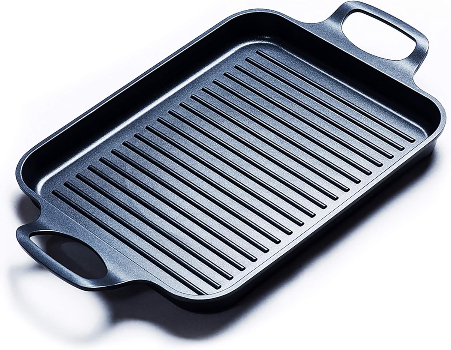 S·KITCHN Nonstick Grill Pan, Induction Stove Top Grill Plate, Glass Grilling Pan for Indoor, Gas Range Grill Panel/Skillet
