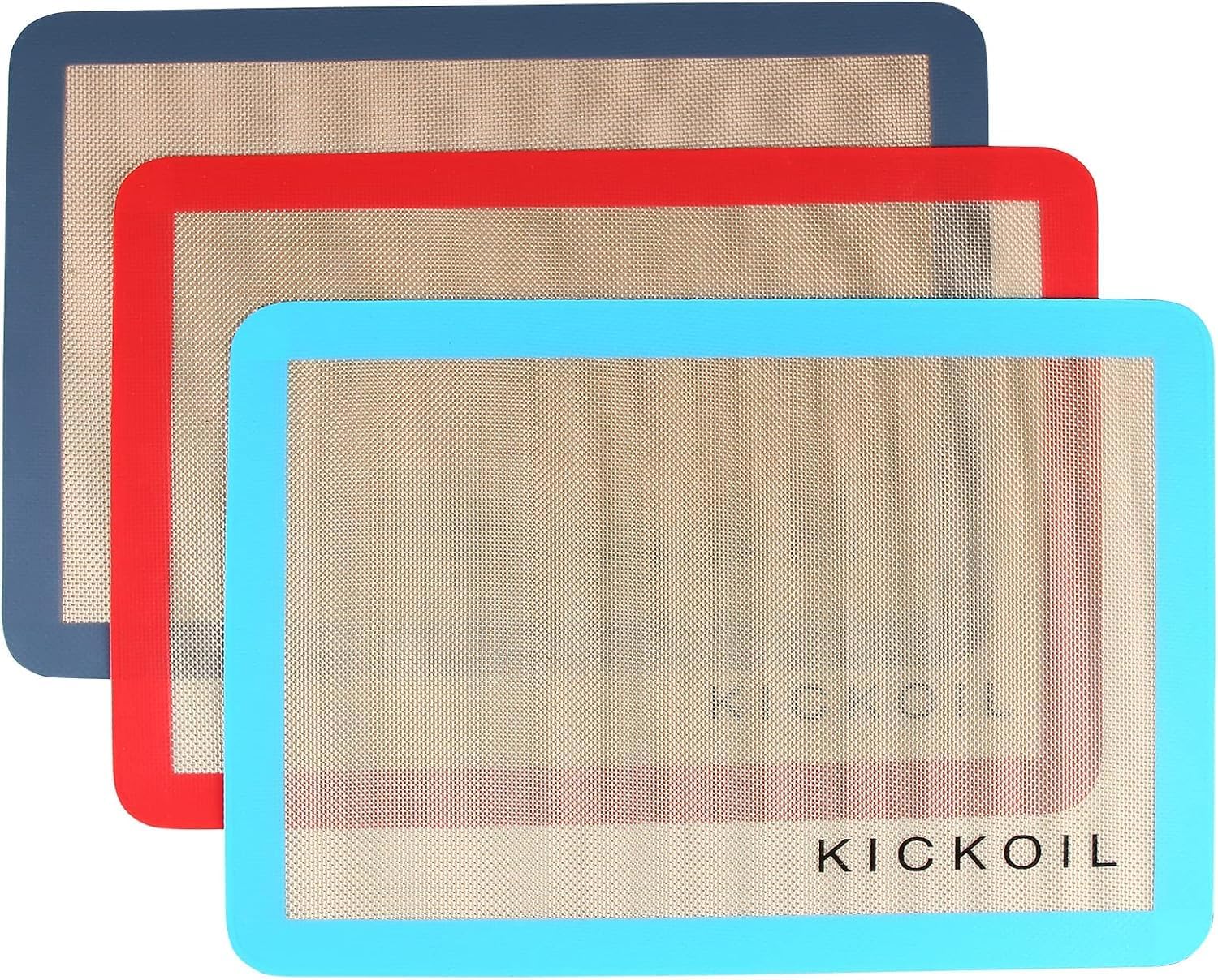 Small Silicone Baking Mats Quarter Sheet Non Stick Reusable Silicone Oven Liners, BPA Free, Food Grade Baking Mats for Cookies, Macarons Bread & Pastry, Toaster Pad Set of 3 Pack 11.6” x 8.5”