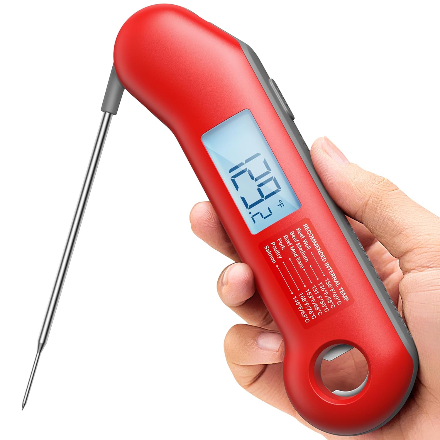 Professional Meat Thermometer Digital, Ultra-Fast 0.5 Sec Instant Read, NIST Certified ±0.5°F Accuracy, IP67 Waterproof, Auto-Rotating Backlit Display, for Fathers Day, Gifts for Him Dad Men
