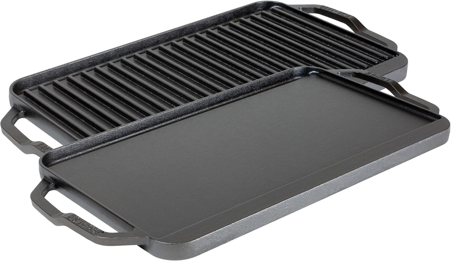 Lodge 19.5″ X 10″ Cast Iron Reversible Grillgriddle – Double Burner Griddle – Indoor & Outdoor Cooking – Superior Heat Retention – Reversible Grill Griddle – Made in the USA