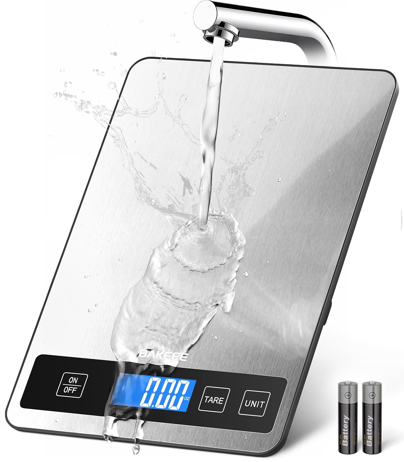 Food Scale – 15kg/33lb Digital Kitchen Scale with Full-View LCD Display, Grams and Ounces, Easy Clean Stainless Steel, 6 Units with Tare Function, Precise for Baking, Cooking & Meal Prep, Black