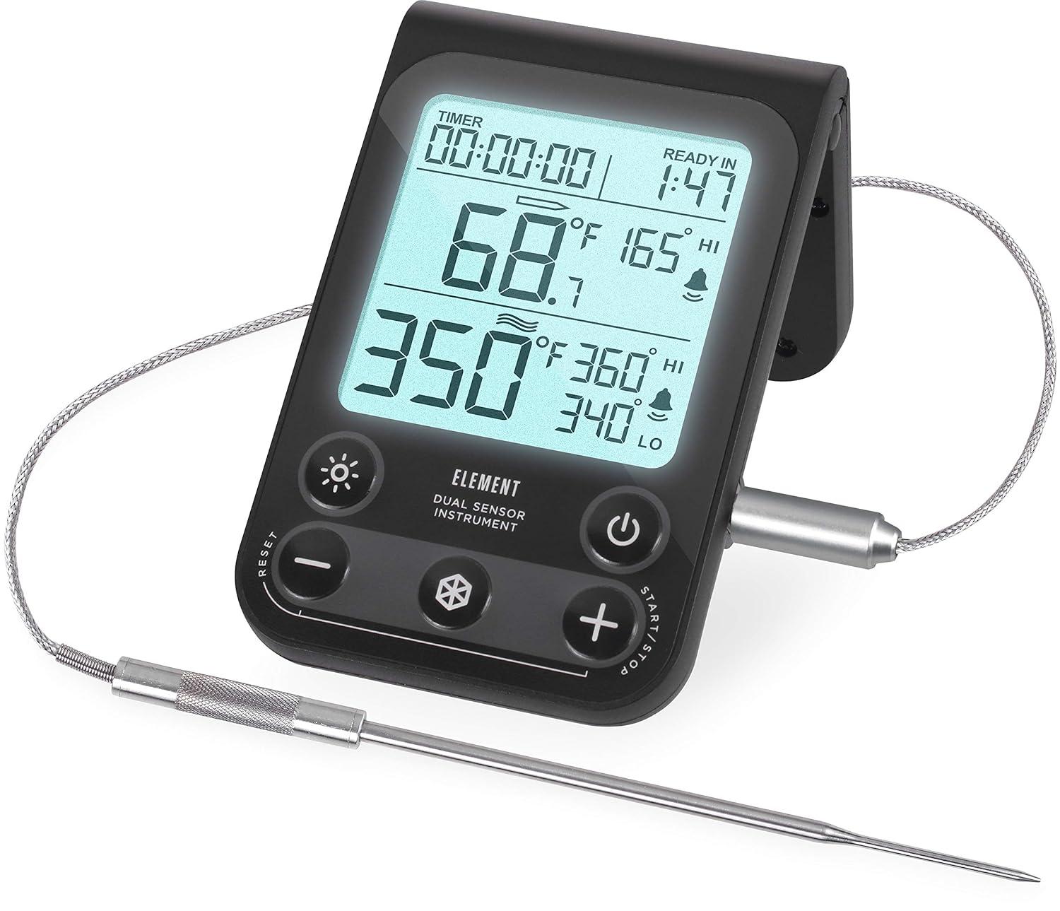 Lavatools OVT02 Element Digital Oven Thermometer for Oven, Grill, and Smoker Includes Dual-Sensor Stainless Temperature Probe