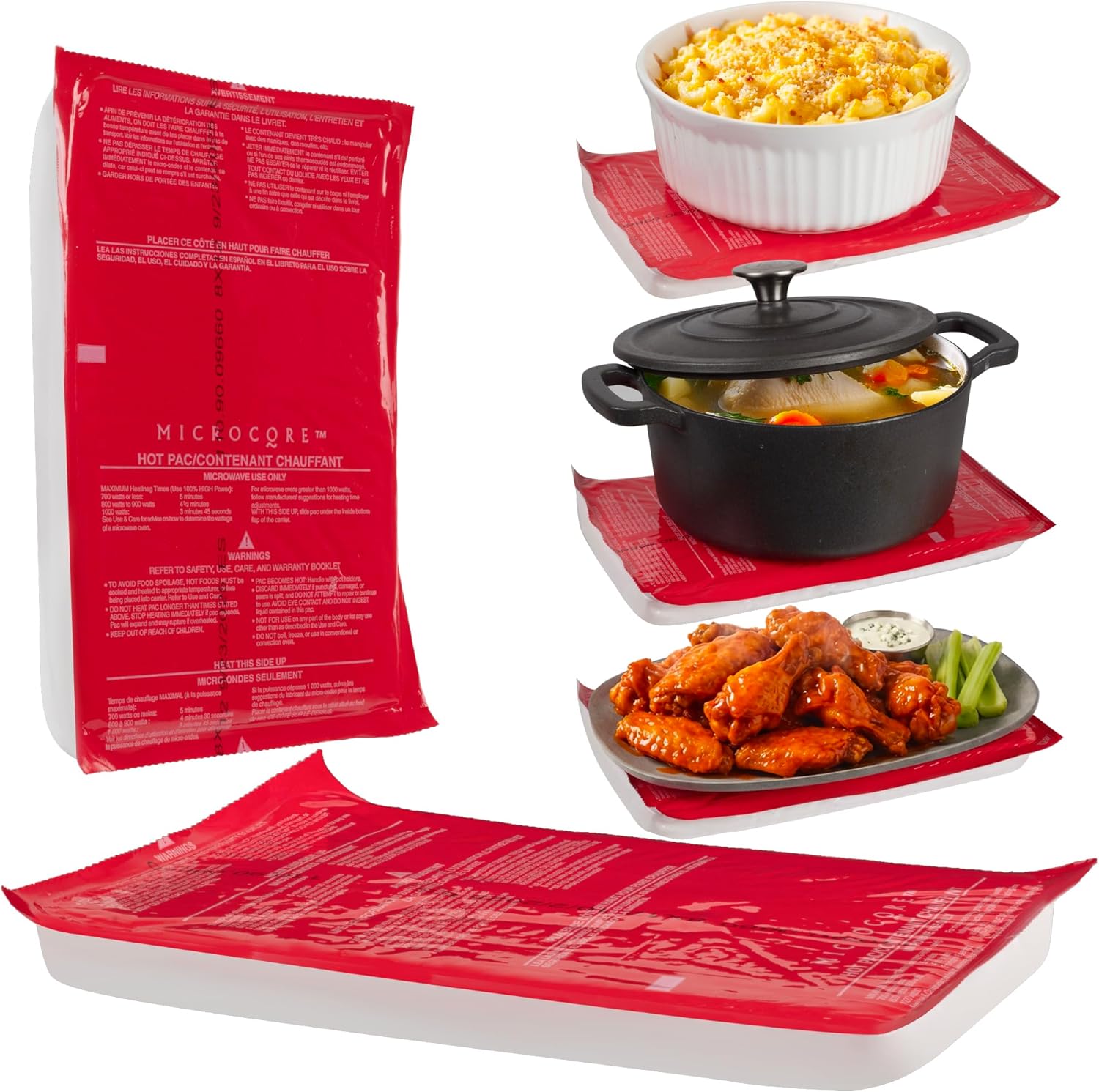 Vesture Hot to Go Heat Pack – Keep Food Hot – Replacement Microcore Pack for Casserole Carriers (Red Pack For Microwave Heating) – Very Durable & Lasts for Several Hours – Contains Non Toxic Liquid