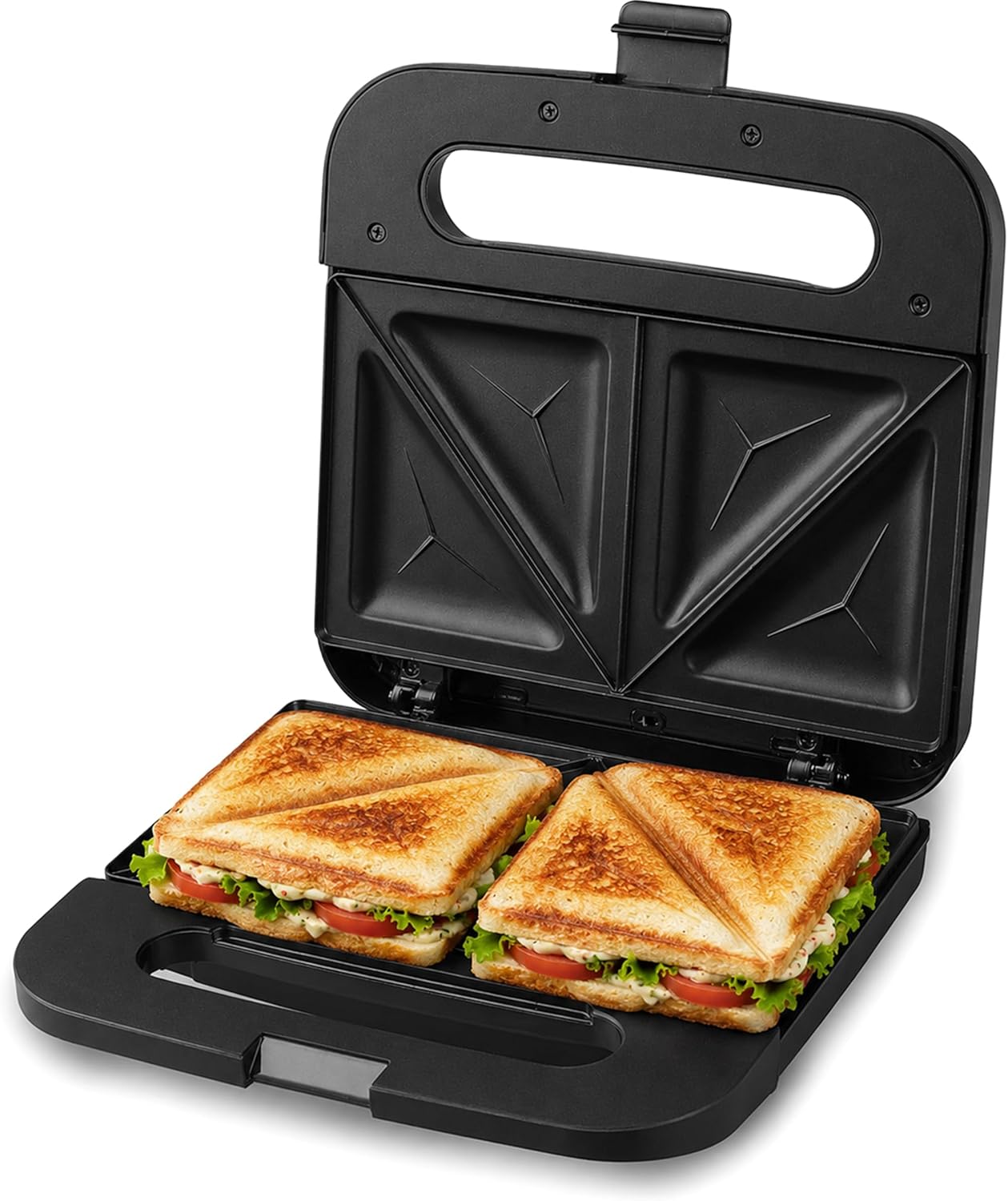 Elite Gourmet ESM2207XSS Sandwich Panini Maker Grilled Cheese, Machine Tuna Melt Omelets Non-stick Cooking Surface, 2 Slice, 750 Watts, Stainless Steel