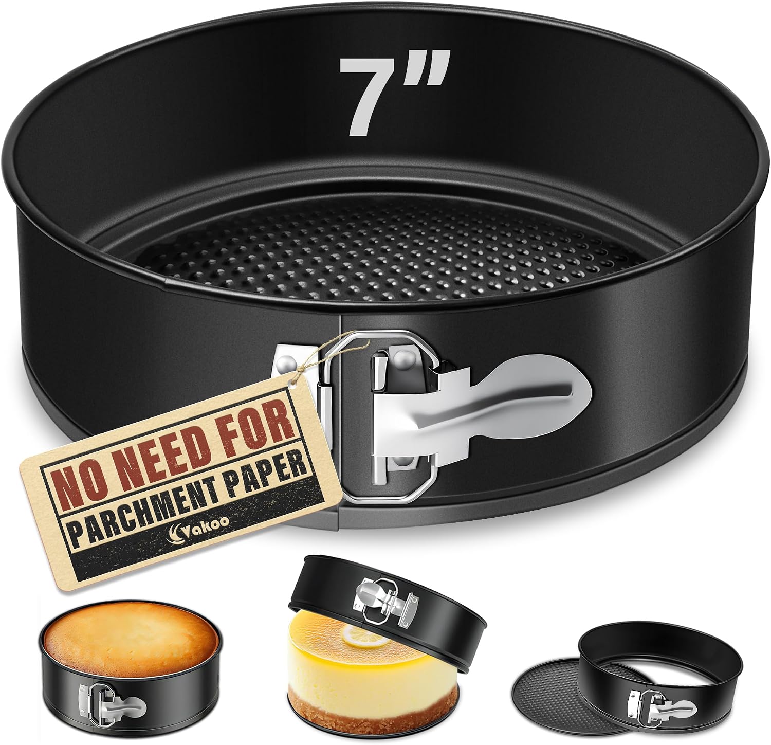 Vakoo 7 Inch Springform Pan – Nonstick, Leakproof Cheesecake Pan for Baking, Easy Release, No Parchment Paper Needed