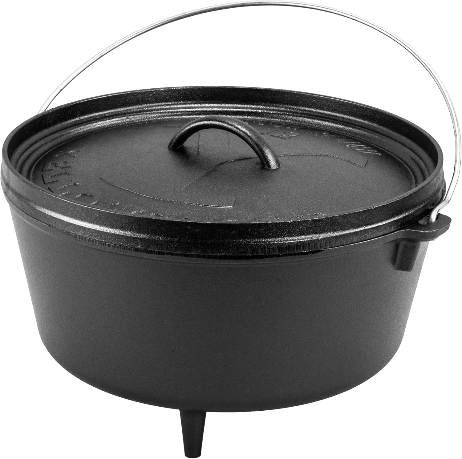 Lodge Pre-Seasoned Yellowstone Stamped Cast Iron Cookware – Use in the Oven, on the Stove, on the Grill, or Over a Campfire – Power Y 8 Quart Dutch Oven