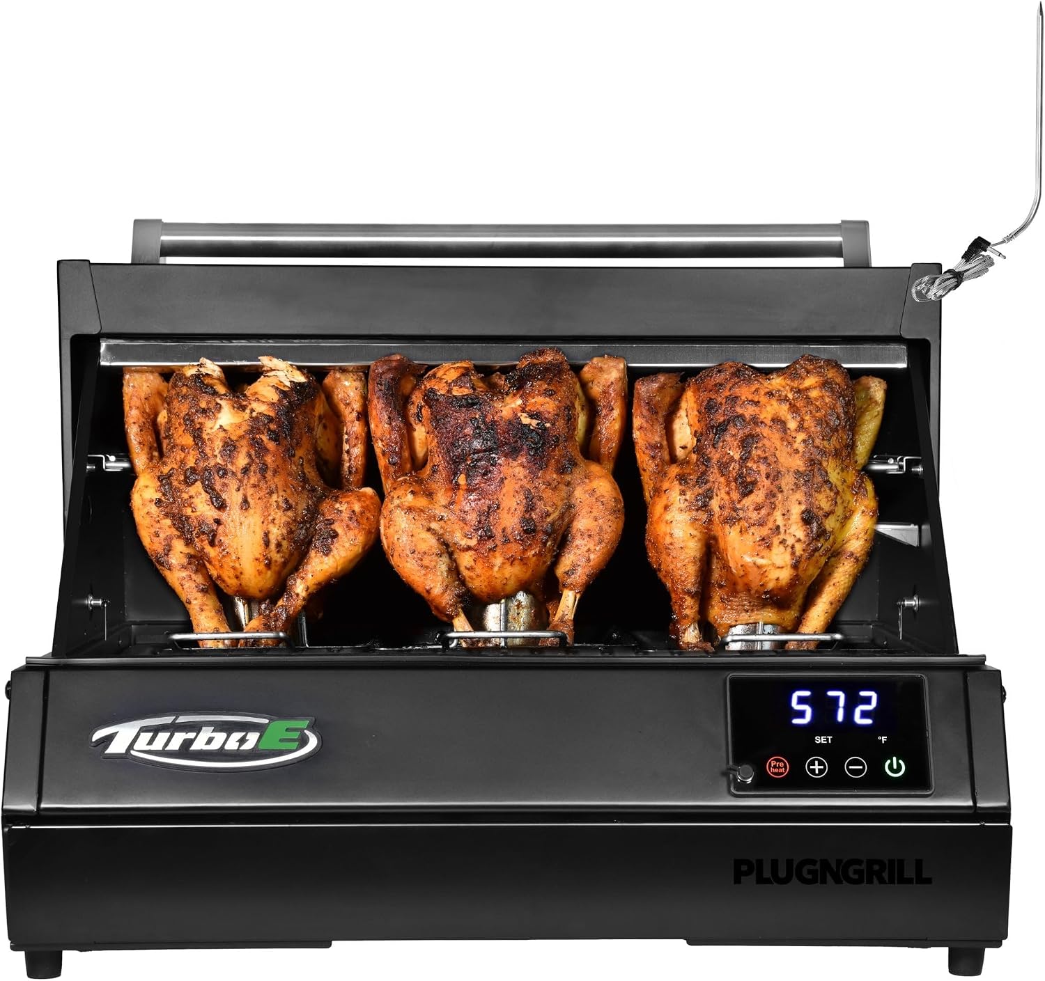 Turbo E XL Electric Grill | 1700W Infrared, Warming Rack, Probe, Apartment Friendly
