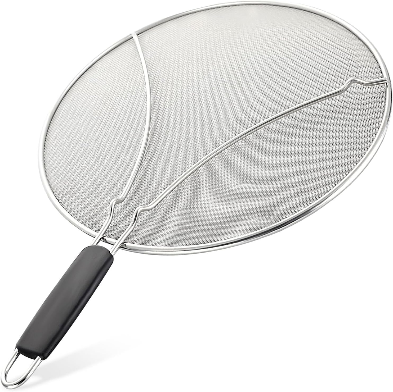 Zulay Kitchen Splatter Screen for Frying Pan (13”) – Grease Splatter Guard for Frying Pan – Oil Splatter Guard – Oil Splash Guard for Frying Pan – Stainless Steel Grease Screen for Stove Top (Black)