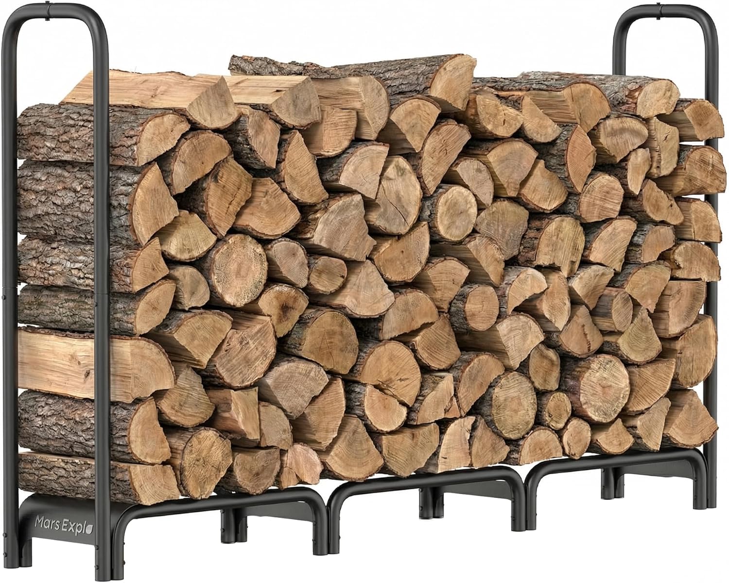 Firewood Rack 6ft, Heavy Duty Fire Wood Storage Racks for Indoor & Outdoor, Metal Log Holders for Firewood，Fireplace Wood Pile Storage Stacker Organizer, Black