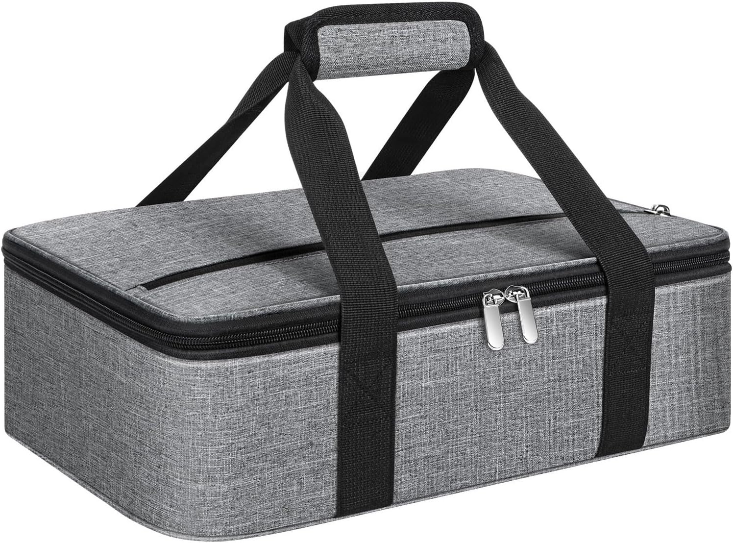 Insulated Casserole Carrier, Portable Casserole Carrier for Hot or Cold Food Lunch Tote Warmer or Cooler Bag, Lasagna Lunch Bag for Potluck Parties- Fits 9″ x 13″ Baking Dish-Grey