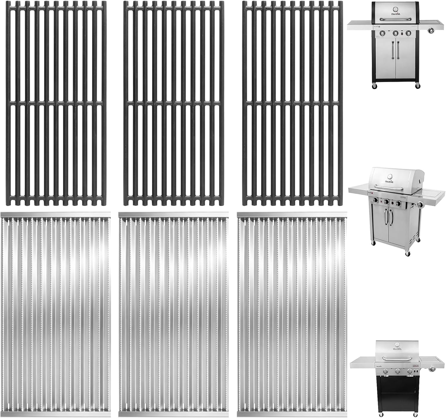Emitter Plate & Grill Grate for Charbroil Commercial 3 Burner Gas Grill Parts 463242516 463242515 463367016 466242615 466242516 466242616 463346017, Parts for Charbroil Tru Infrared G466-0025-W1 Grill