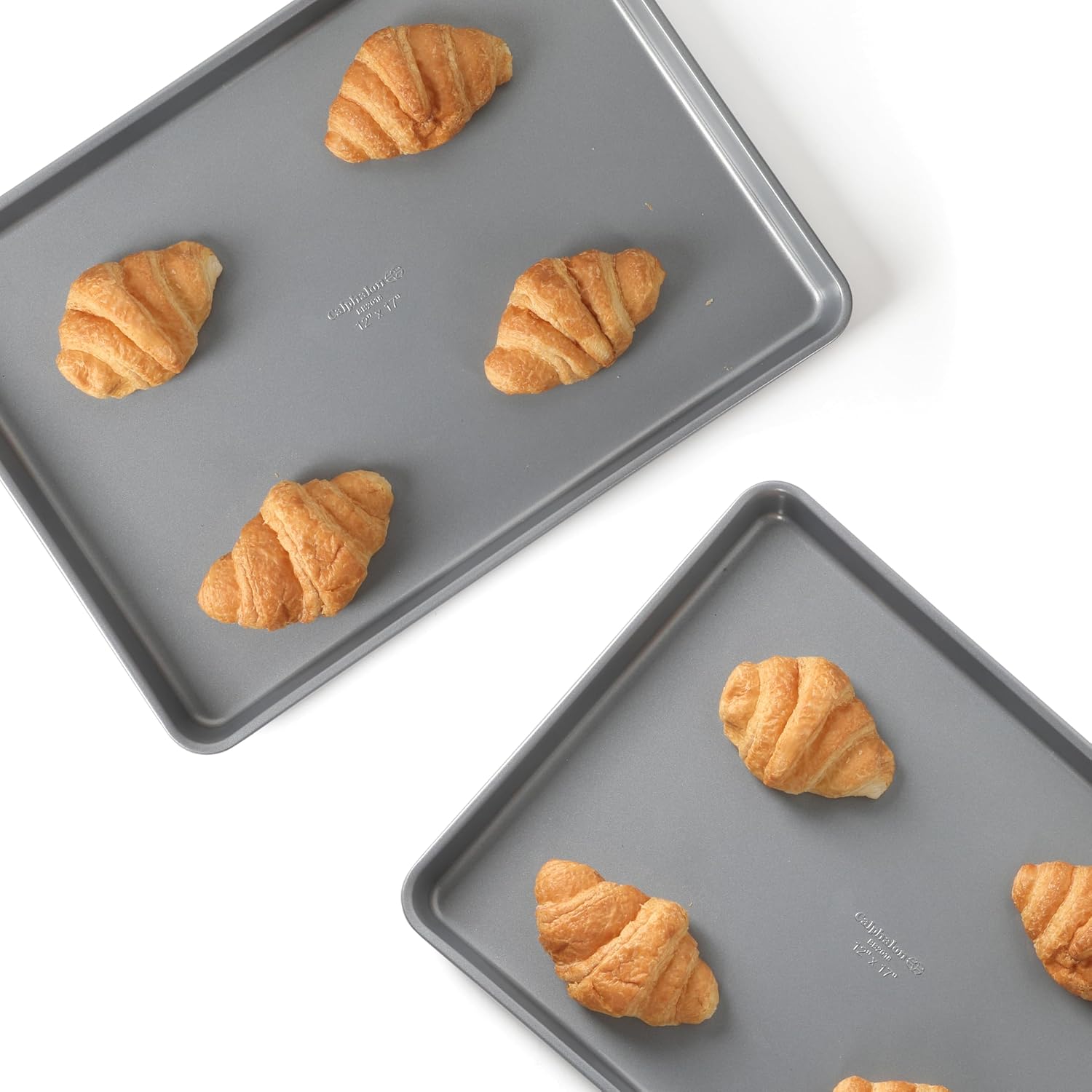 Calphalon Titan Cookie Sheet 2-Pack Set, 12 x 17 Inch Nonstick Baking Sheets, Cookie Baking Sheet, Metal Baking Sheet, PFOA-Free for Even Baking, Durable Design