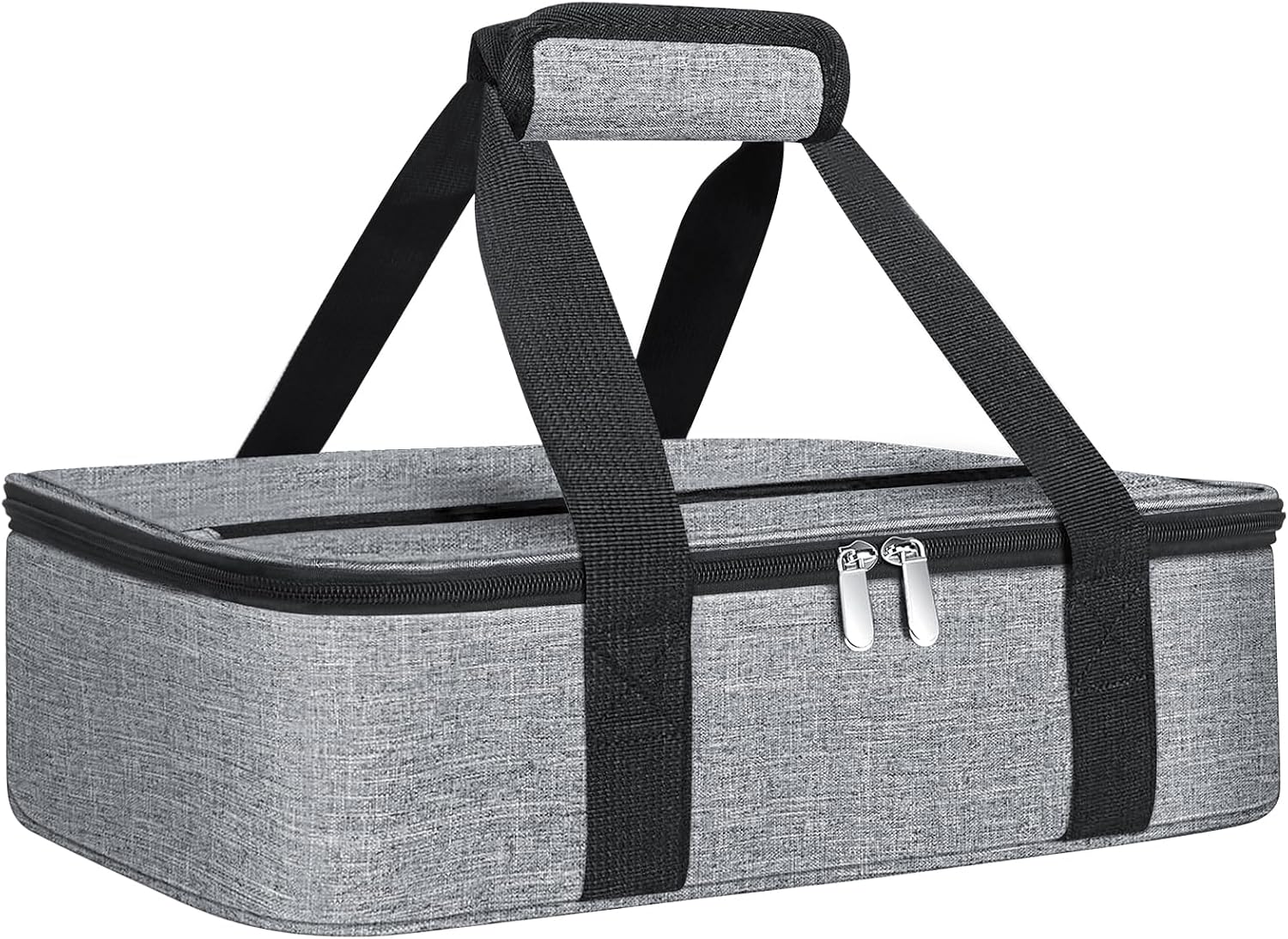 esouler Insulated Casserole Carrier – Casserole Carriers for Hot or Cold Food – Lasagna Lugger Dish Carrier, Thermal Lunch Bag for Potluck Parties, Picnic, Travel, Fits 9″ x 13″ Baking Dish, Grey