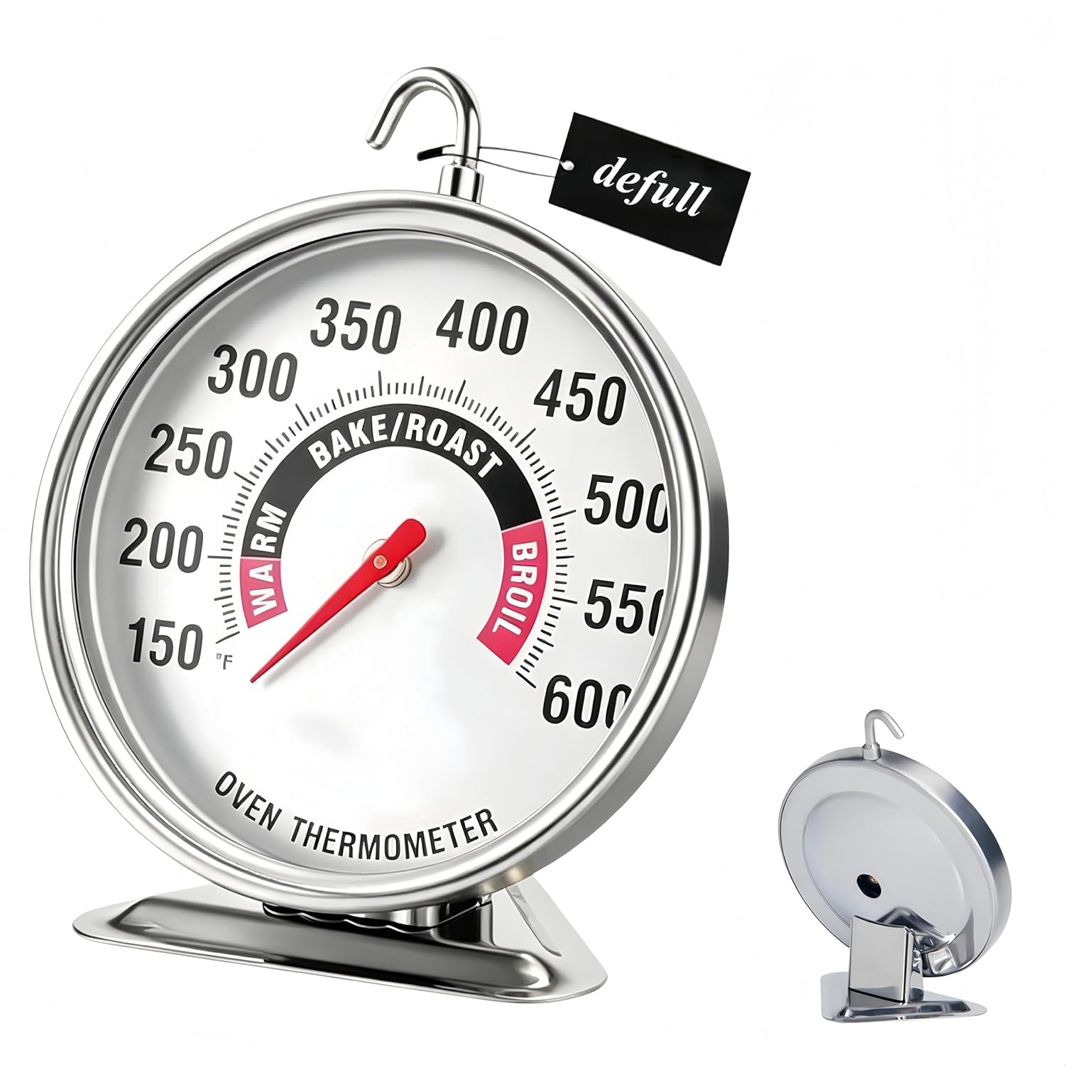 Oven Thermometer Extra Large 3″ with Easy-Read Dial | 150-600F Pro Accurate Temp Gauge for Kitchen, Baking, Grill & Meat | Hang or Stand for Gas/Electric Ovens