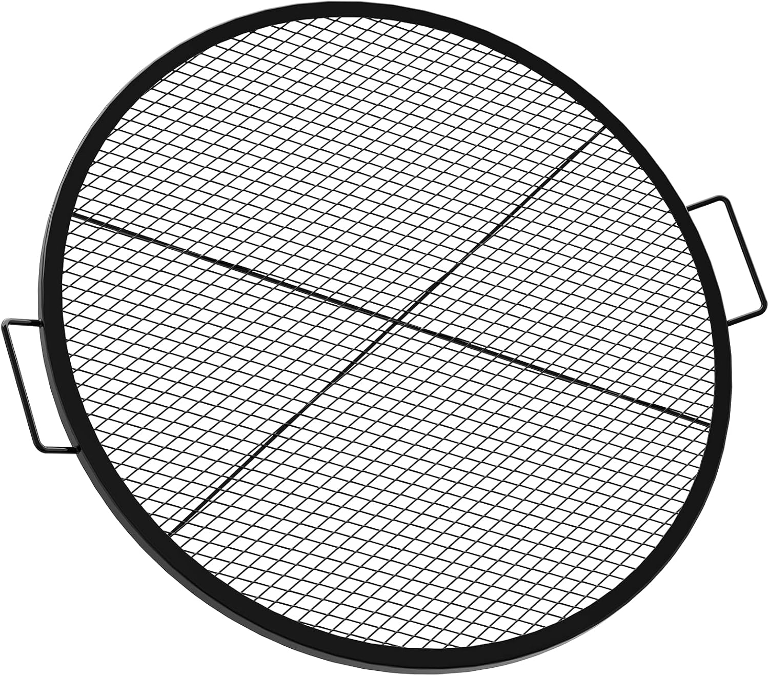 onlyfire Round Fire Pit Grill Grate, Heavy-Duty Steel Cooking Grate with X-Marks Design, Portable Campfire Grill for Outdoor BBQ, Camping, Picnics – 36 Inch
