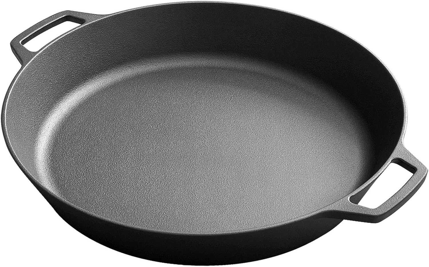 EDGING CASTING Pre-Seasoned Large Cast Iron Skillet 17 Inch, Dual Handle Outdoor Camping Frying Pan, Pizza Pan, Use for Grill, Stovetop, Induction, Oven Safe Cookware