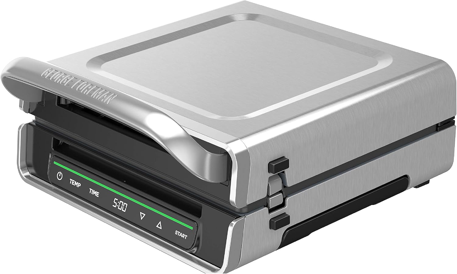 George Foreman Smokeless – Digital Smart Select, Family Size (4-6 Servings), Stainless Steel, GRD6090B