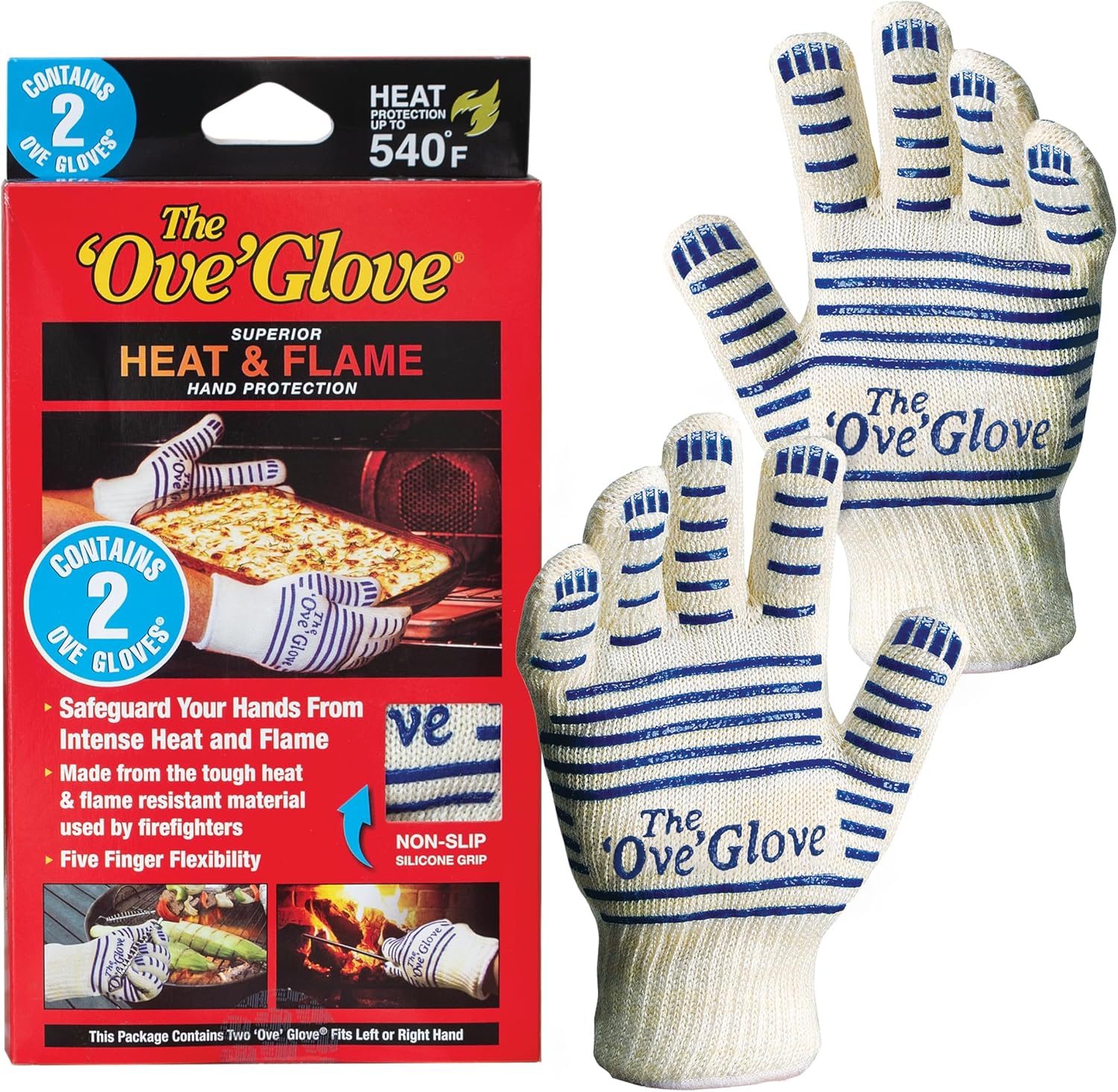 The Ove Glove – Superior Heat & Flame Hand Protection – Pack of 2 Oven Mitts