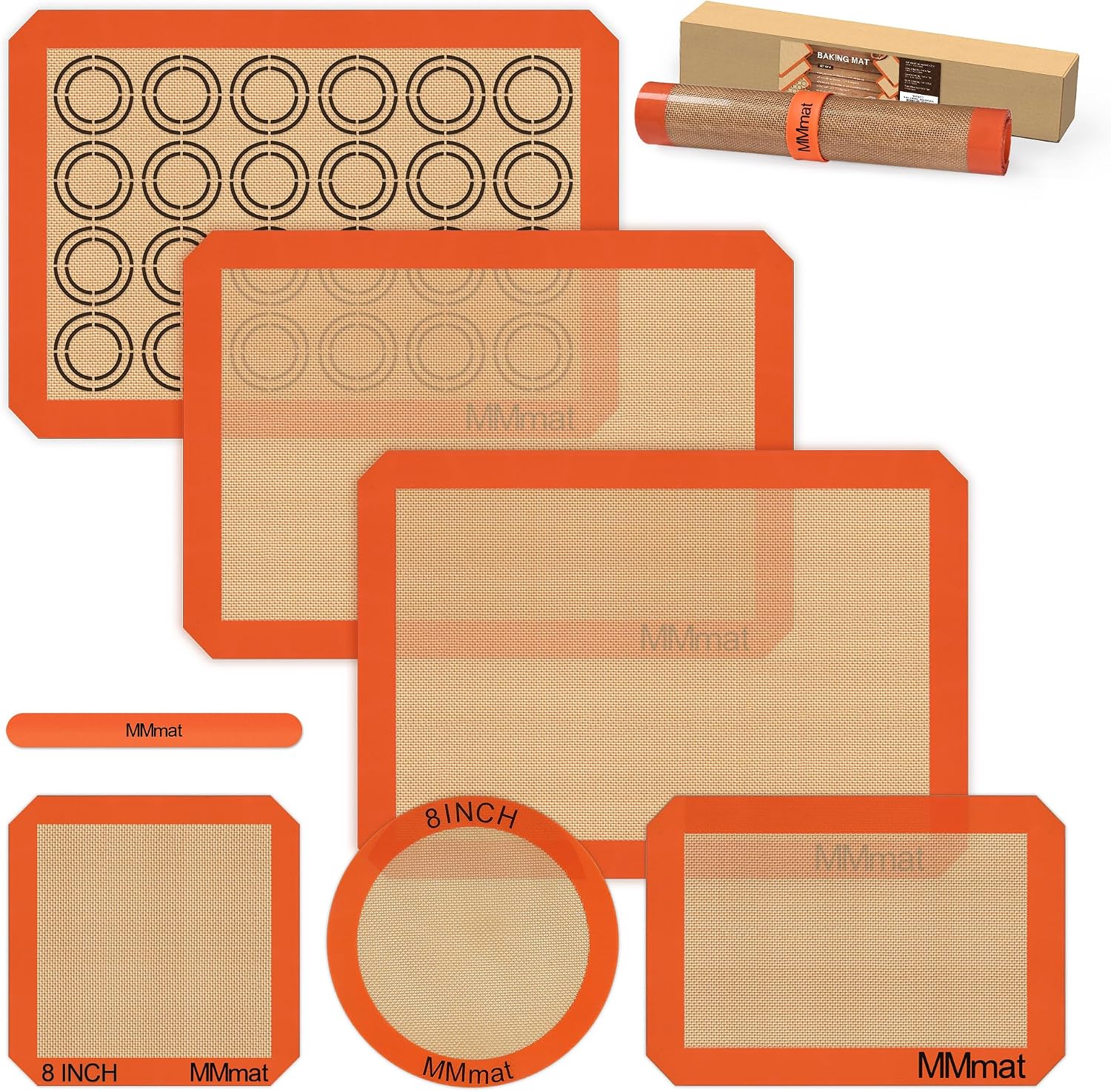 Silicone Baking Mats – Best German Silicone, Non Slip Baking Sheet, Non Stick Reusable Silicone Mats For Baking, Food Grade Oven Liner, Counter Mat, Set of 6