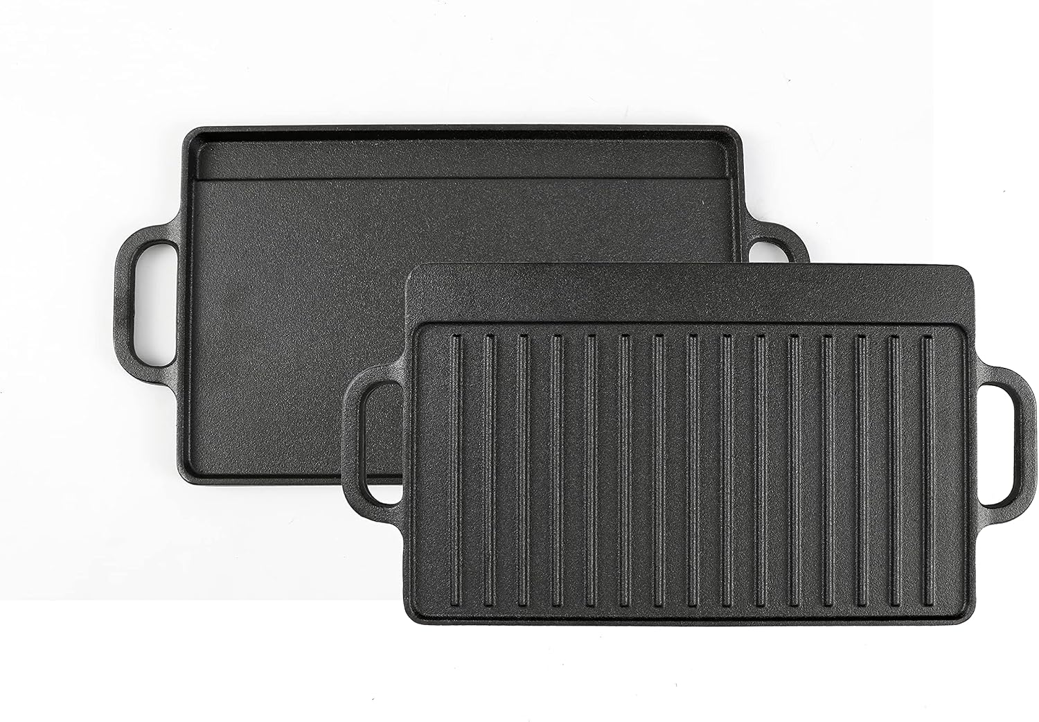 HAWOK Cast Iron Reversible Grill Rectangular Griddle 12.6×8 inch