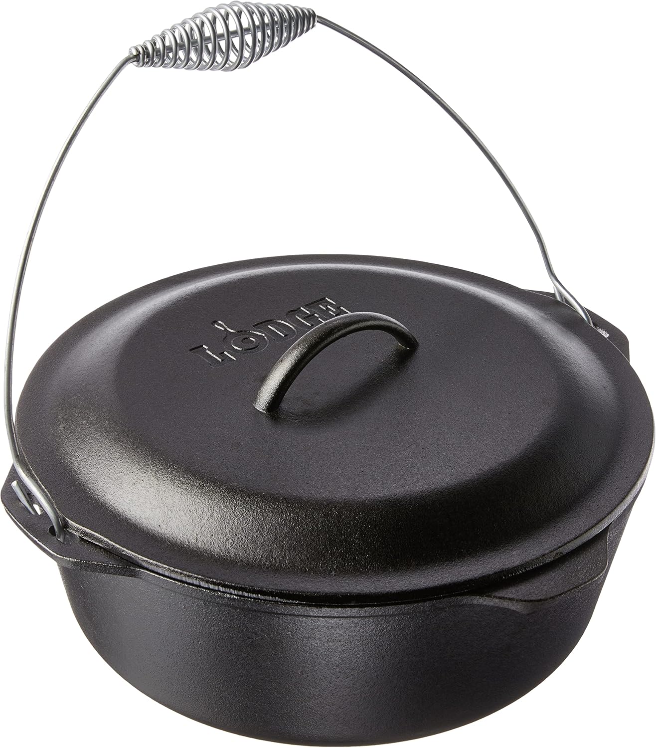 Lodge Seasoned Cast Iron Dutch Oven with Bail Handle – Heavy-Duty Campfire Ready Cooking Pot with Lid for Indoor & Outdoor Cooking – 9 Quart