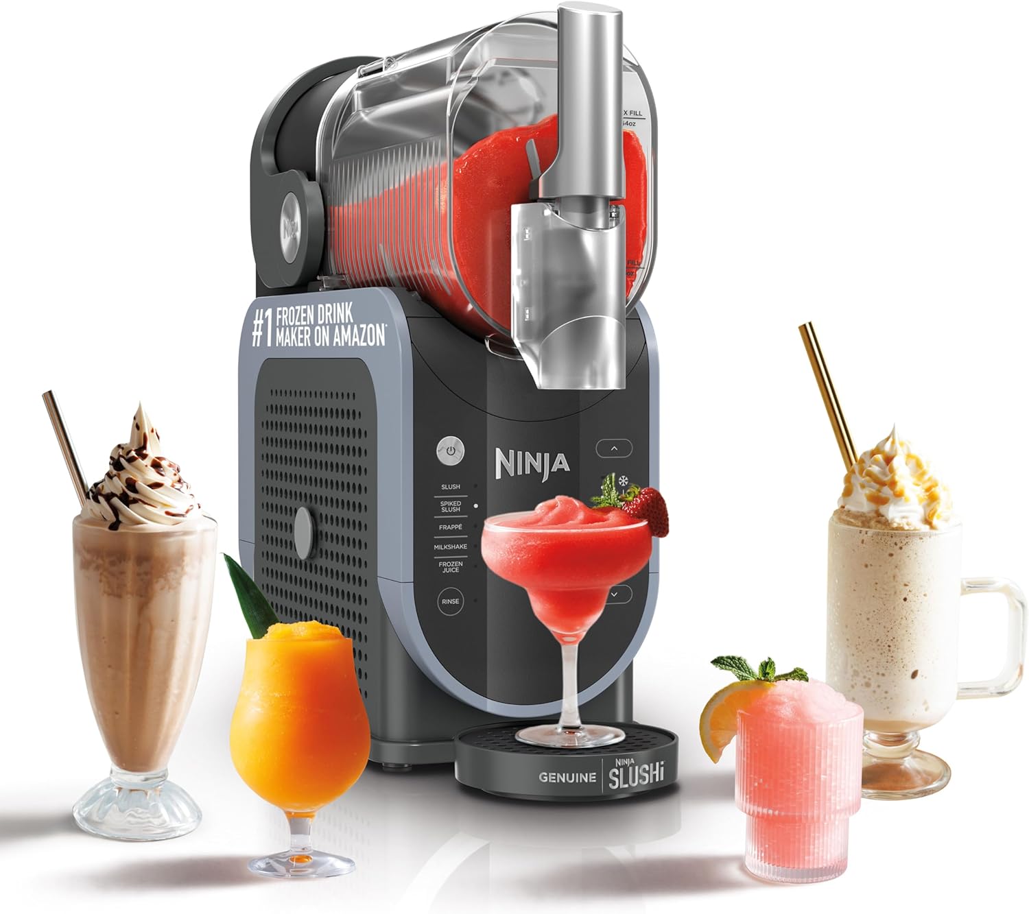 Ninja SLUSHi Professional Drink Maker, 7+ Servings, Black, FS301 | No Ice Needed, 5 Preset programs, Rapid Chill Technology, 7+ Servings, 88-Oz Easy-Fill Vessel, Dishwasher Safe Parts